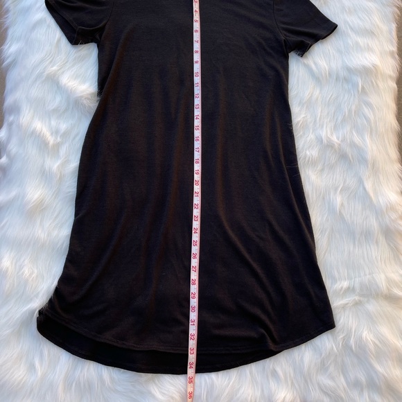 Catherine Malandrino Medium Short Sleeve Knit Black Midi Dress Relaxed Fit - Picture 8 of 10